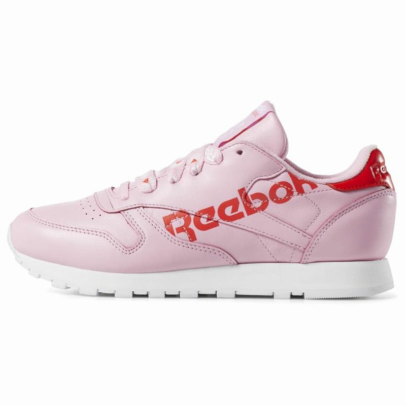 Reebok Classic Leather Tenisky Damske - Ruzove/Červené/Biele KO4020AX